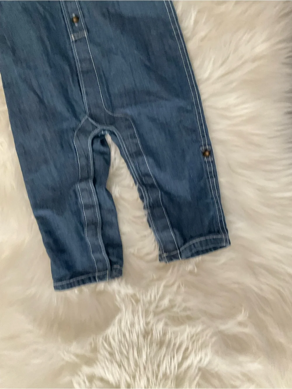 Carter's Dark Blue Denim Baby Jumpsuit with Collar